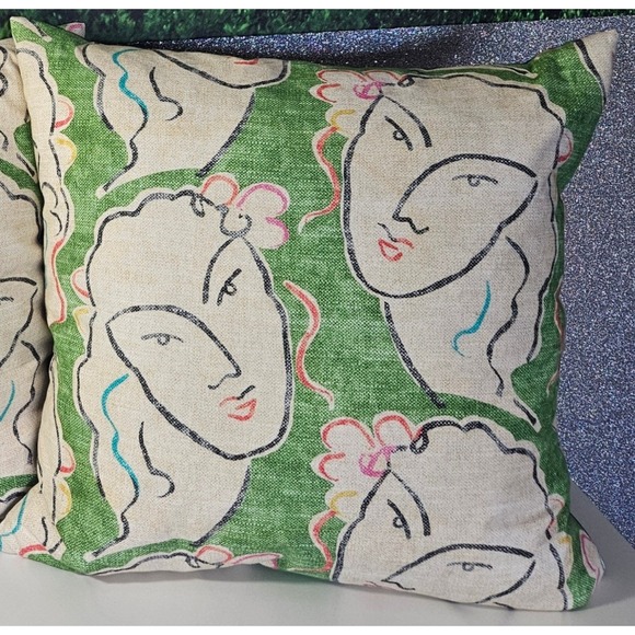 Other - Beau Visage Mojito Down Feather Statement Boho Artisanal Accent Throw Pillow 24"